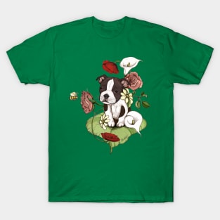 Boston Terrier Puppy Bouquet T-Shirt